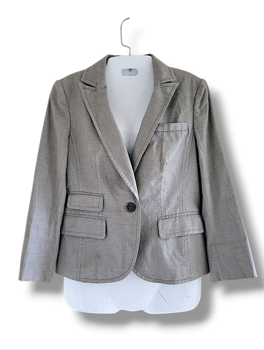 BR | Classic Y2K Heather Gray Single Button Preppy Blazer SIZE 6